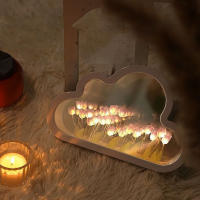 Lámpara De Noche En Forma De Tulipán DIY Nube Espejo Decoración Para Habitación De Niña Marco De Fotos Luz De Lectura Para Cama Regalos De Navidad - details 12