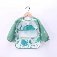 Bib De Bebé Impermeable Con Pico Para Niños Y Niñas Edad 1-3 Años Traje De Baño De Arte Con Bolsillo De Manga Larga Para Comer Y Ensechar - details 9