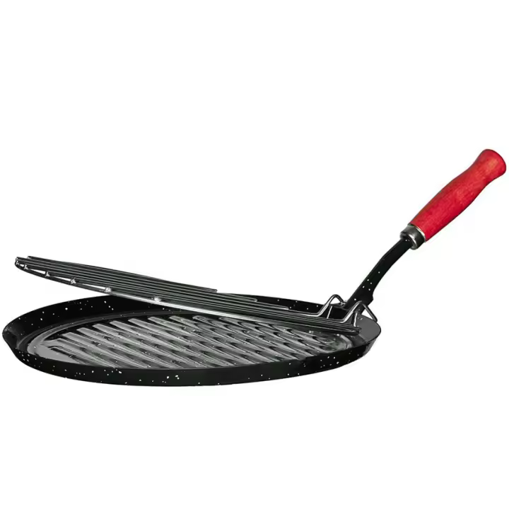 Wurko Asador con Parrilla 26 Cm Mango Rojo - Ideal para Preparar Comidas - 1