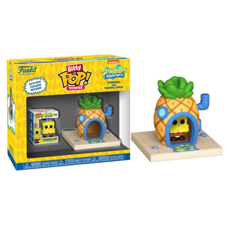 FUNKO BITTY POP! TOWNS: BOB ESPONJA - BOB ESPONJA CON CASA PIÑA, 83638, TIENDA CON LICENCIA OFICIAL