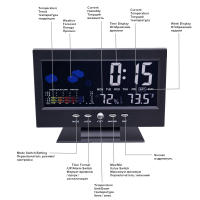 Estación Meteorológica Multifuncional Con Reloj Termómetro Higrómetro Calendario Pantalla LCD Digital Medidor De Temperatura Y Humedad Para Interior - details 7