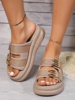 Sandalias De Tobillera Para Mujer Verano 2024 Moda Confortables Con Tacón Medio Y Abiertas Elegantes Y Casuales Suela De Goma Talla Real - details 9