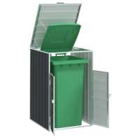 vidaXL Cobertizo de contenedor de basura acero 72x81x115 cm en color Gris/Antracita/Verde y más - details 1