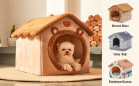 Casa Plegable Para Mascotas Cama Desmontable Lavable Sofá Para Perros Pequeños Y Medianos Con Casa De Pelo Incluido - details 7