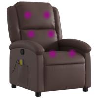 vidaXL Sillón de masaje reclinable cuero sintético Negro, Crema, Marrón Sillon Dormitorio Sillon Comodos Silla Relax Sillón Sofá - details 1