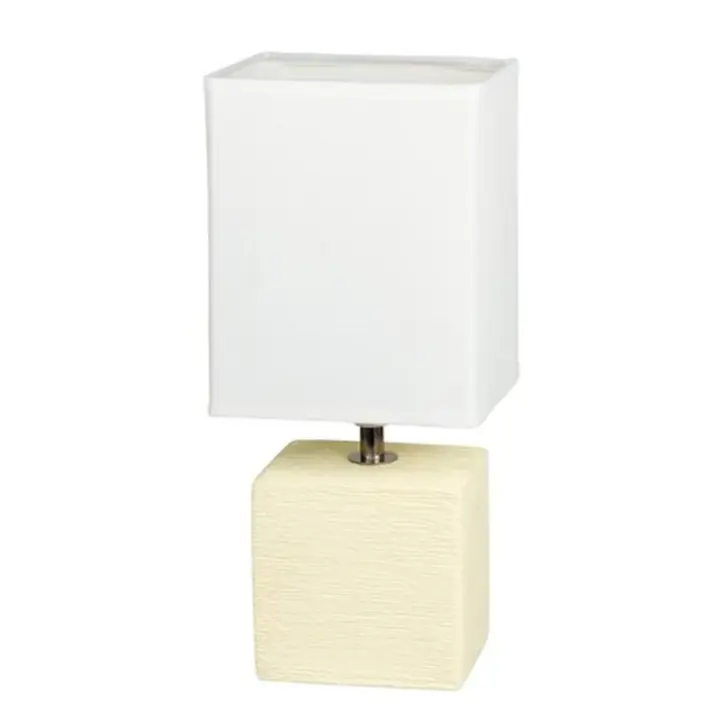 Lampara Mesa Ceramica Crema E14 Tela ORLANDO  RABALUX - 1