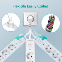 Aigostar Regleta Enchufe, Alargador Enchufe de 2/3/4 Tomas, Enchufe Multiple Regleta con Interruptor, Blanco - details 2