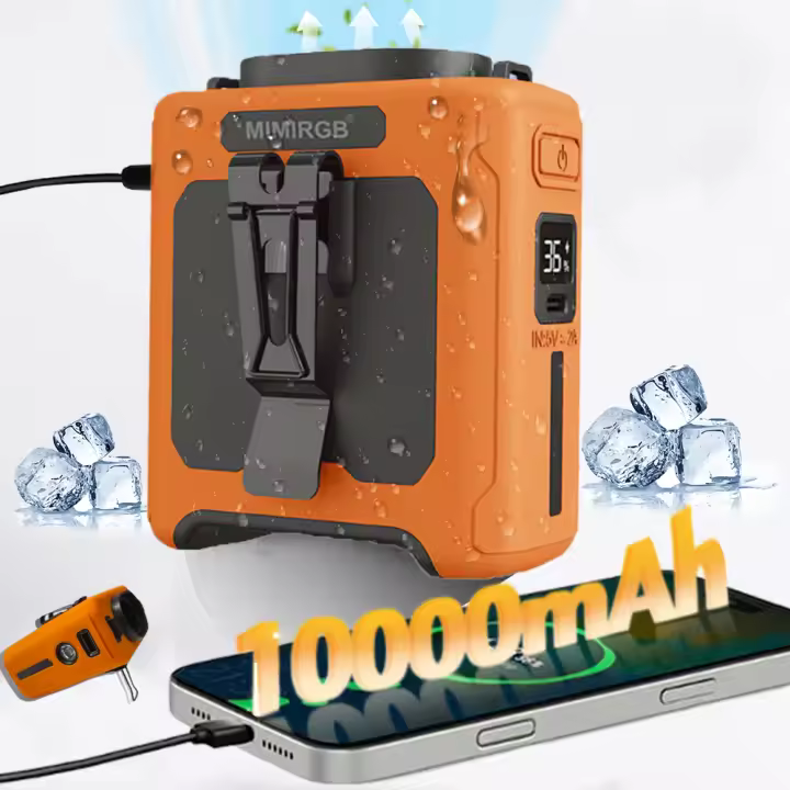 Abanico Portátil De 10000mAh With Luz LED Y Batería De Almacenaje Fuerte Para Los - 1