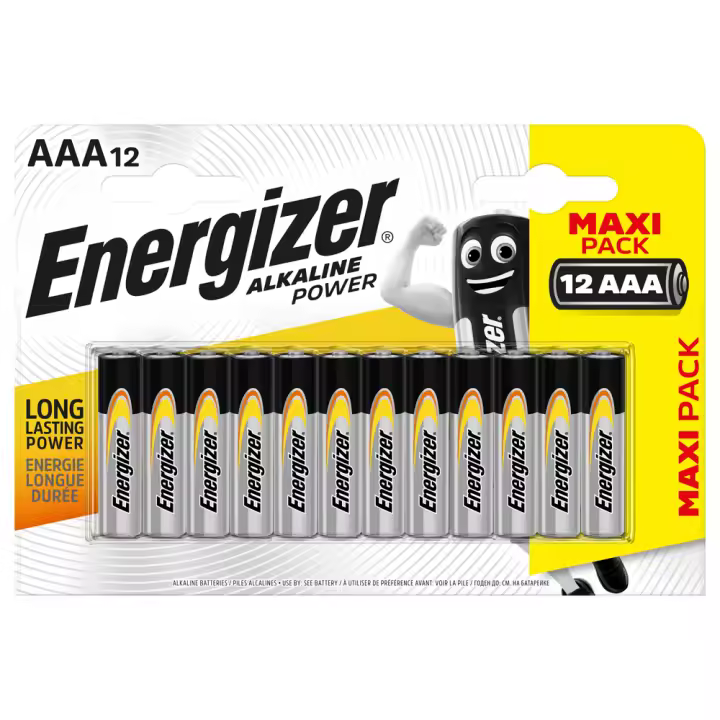 Energizer - Alkaline Power, Pack de 12 Pilas AAA, Larga duración para Uso Cotidiano, sin sulfatación y Mantiene Carga 7 años - 1