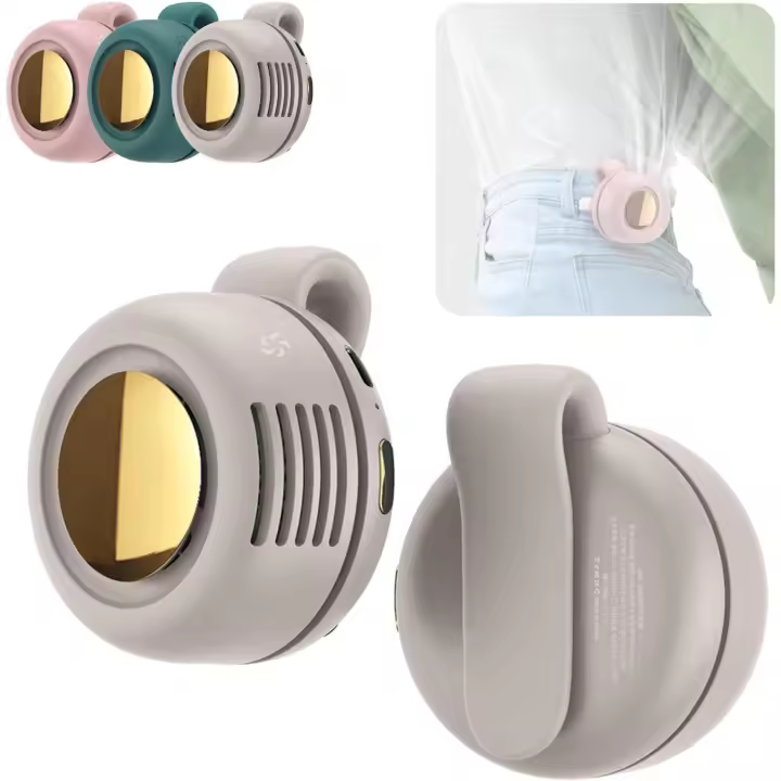 Mini ventilador portátil silencioso sin aspas con clip, mini ventilador con clip, nuevo ventilador de cintura ajustable de 3 velocidades, para exteriores, viajes y oficina, accesorio de viaje, regalo (blanco) - 1