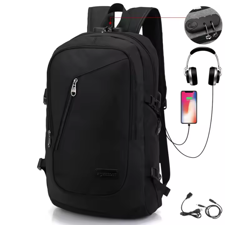 Mochila antirobo PARA EL Cargador portátil para Viajes de Negocios with Puerto de carga USB de bloqueo, mochila de trabajo impermeable para el Cargador portátil de 15,6 pulgadas - 1