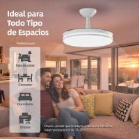 Ventilador de Techo con Luz LED 72W – Motor DC Silencioso – Aspas Retráctiles – 6 Velocidades, Luz Cálida, Día y Fría (3000K-4000K-6000K) – Temporizador – Ø102 cm, Mando Incluido [Clase de eficiencia energética E] - details 6