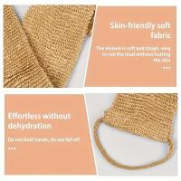 Toalla De Baño De Lino De Ramia Y Jute Escobilla De Ducha Para Exfoliación Corporal Cinta De Masaje Para Limpieza Del Baño - details 5