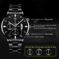 Reloj Deportivo Para Hombre De Lujo Fashion En Acero Inoxidable Con Correa De Cuero Reloj De Cuarzo Para Negocios Y Casual - details 2