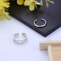 Juego de anillos con puntera abierta, anillo de dedo para mujeres y niñas, ajustable, minimalista, circonita cúbica, corazón, flor - details 2