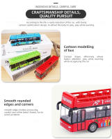 Mini Autobús De Aleación Para Niños Juguetes De Metal Diecast Coche De Retroceso Doble Piso Autobús De Visita Regalo De Navidad Para Niños - details 5