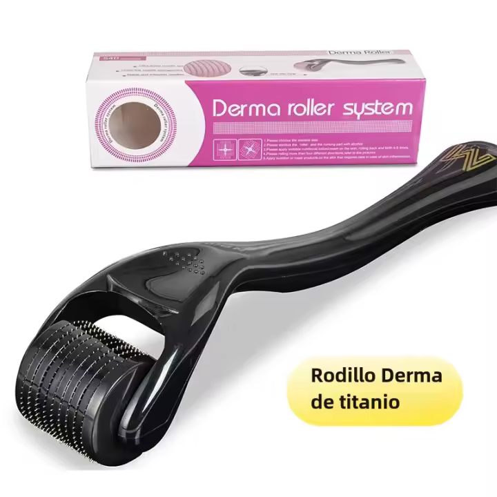 Rodillo De Microneedling De Titanio 540 Con Agujas De 0.25mm Para Cuidado De La Piel Crecimiento De Cabello Y Barba Derma Roller Profesional - 1