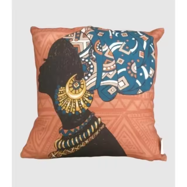 Cojín étnico mujer africana 45x45cm.     -EkilikuaHome - 1