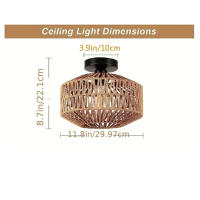 Lámpara De Techo De Rotura E27 Con Luz LED Tejida a Mano Para Decoración Moderna De Hogar Habitación Dormitorio Sala De Estar - details 9