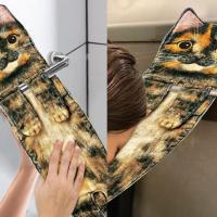 Divertidos Gatos Toalla de Mano-Decoración Gato Toalla Colgantes para Baño Trapos de Cocina-Animal Absorbente suave Toallas-regalos Graciosos Para Originales Mujer Amantes de Los Gatos-Carey - details 3