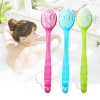 Cepillo De Baño Con Mango Largo Plástico Escobilla De Ducha Para Limpieza De Piel Masajeador Corporal Accesorios De Baño Herramienta De Limpieza - details 0