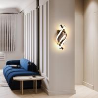Luz de pared interior, lámpara de pared Modern LED 18W curvada IP20, apliques 3000K Luz Blanca Cálida, 1620 lúmenes Negro IP20, para dormitorio, Sala de estar [Clase Energética A ++] - details 2