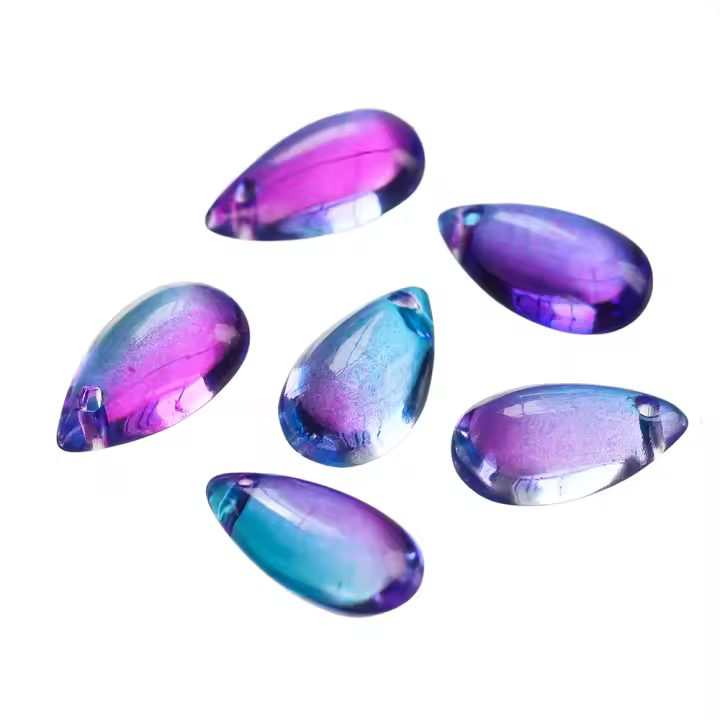10pcs Pendantes De Vidrio Czech 8*14mm Forma De Gota De Agua Hebillas Sueltas Para Manualidades Collar Pulsera Encanto Joyería - 1