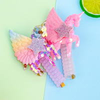 Nueva Cinta Elástica De Pelo Unicornio Para Niñas Linterna De Aletas De Estrella Brillante Accesorio De Pelo Para Niños - details 5
