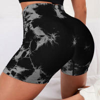 Shorts De Yoga Sin Costuras En Estilo Tie Dye Cintura Alta Secado Rápido Fitness Shorts De Algodón Para Mujer Levantamiento De Glúteos - details 2
