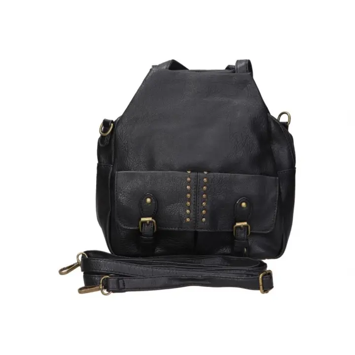 SARA BAGS | Mochila de Paseo Sara Bags para Mujer – Mochila Casual en Color Negro – Mochila con Cremallera y Corchete – Estilo Casual – Espaciosa y Versátil – Espaciosa – Modelo SDXX240896 - 1