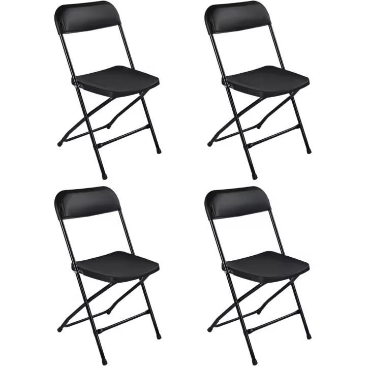 T-Lovendo Pack de 4 Sillas Plegables de Plástico para Comedor, Patio, Cocina, Camping y Más - 1