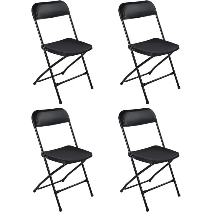 T-Lovendo Pack de 4 Sillas Plegables de Plástico para Comedor, Patio, Cocina, Camping y Más - 1