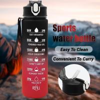 Botella Deportiva De 800ML Con Escala Y Cierre Hermético Para Viajes Y Fitness Plástico Resistente a Derrames Para Beber - details 0