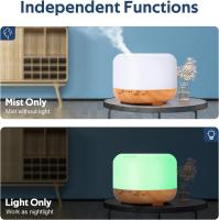 Humidificador de aromaterapia con distribuidor de aceites Esenciales: difusor de aromaterapia de 500 ml con control remoto-Lámpara de aromaterapia ultrasónica para Salón de yoga, Sala de dormir, hotel, oficin - details 2