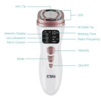 con Pantalla Máquina Facial para Eliminar las Arrugas Masajeador Ultrasonidos RF EMS LED Rejuvenecimiento Antienvejecimiento Cuello Barbilla Cara Regenerador Terapia en Casa Regalar Mujer Radiofrecuencia - details 1