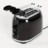 Tostadora 850W con 2 Clip para Sandwich, Tostadora de Ranuras con Pinza de Rejilla, 7 Nivel de Tostaduras y 4 funciones, Hornear, Calentar, Descongelar y Cancelar, Pequeños Aparatos Electrodomestico para Cocina, Calentar Pan de Molde para Desayuno, Negro - details 5