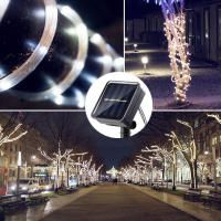 Luz De Cuerda Solar Para Jardín Navidad Decoración De Frontera De Árbol Camino 200/100/50LED Luces De Hadas Exteriores - details 4