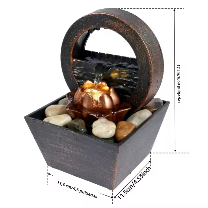 Fuente De Escritorio Creativa Para Decoración Del Hogar Relajación Meditación Con Cascada Ornamento De Buena Suerte Y Luz Suave Regalos Moderno Estilo Material Plástico - 1