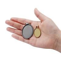5 Piezas Lote De Colgante De Acero Inoxidable Ovalado Base Cabochón Para DIY Joyería Suministros De Encanto De Cameo Joyería De Moda - details 6