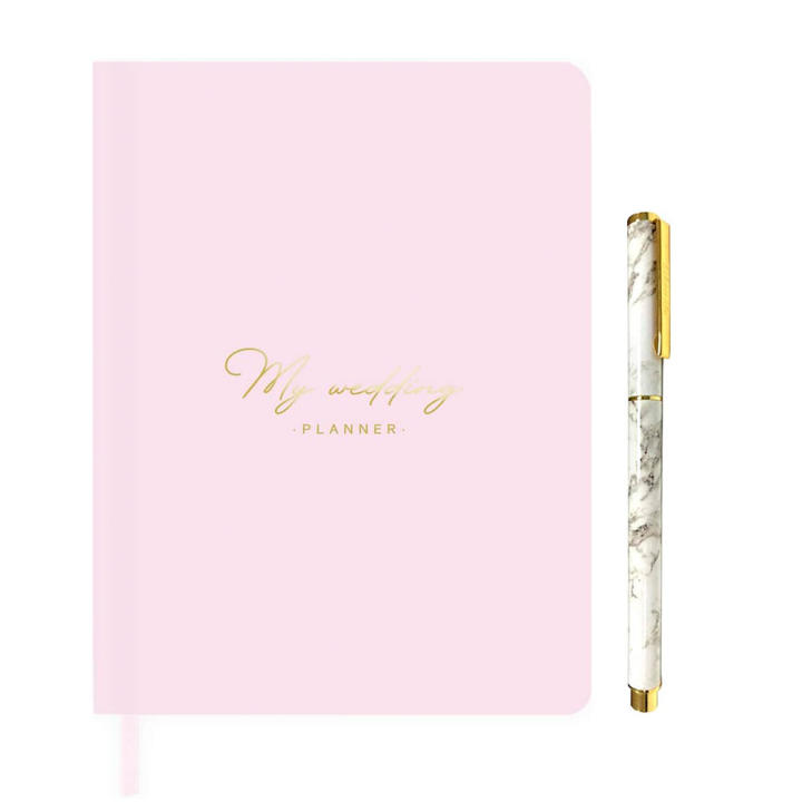 Diario Takenote Novia A5 256 Hojas Decoradas, Marcapáginas y pegatinas.. Incluye Bolígrafo Metal Decorado, tinta negra.