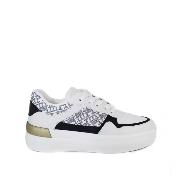 ZAPATILLAS DE CORDONES EN PIEL BLANCAS TOMMY HILFIGER LUX COURT BLANCO - 1
