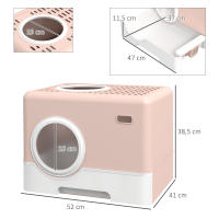 PawHut Arenero para Gatos Inodoro para Mascotas con Pala Bandeja Extraíble 2 Puertas Entrada Principal y Salida Superior 52x41x38,5 cm - details 2