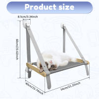 Colchón Para Gato Colgante Con Ventanas Accesorios Para Mascotas Soporte De 20kg Plush Respirable Plegable Para Gatos Y Gatitos - details 0