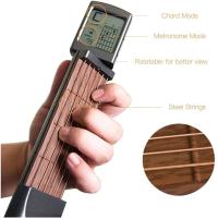 Herramienta De Práctica De Acordes De Guitarra Portátil Con Cabeza De Guitarra Y Chart De Acordes Rotatorio Para Principiantes - details 2