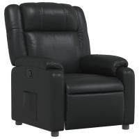 vidaXL Sillón reclinable de cuero sintético Negro, Crema, Sillon Dormitorio Sillon Comodos Silla Relax Sillón Sofá - details 1