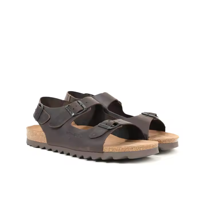 INTER-BIOS Interbios - Sandalia 9567-SM Marrón Doble Hebilla Sujeción Total para Hombre - 1