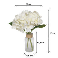 8around - Centro Mesa, Flores Decorativas Artificiales. Jarrón Decorativo Moderno con Flores de Hortensias Artificiales - Planta Artificial Decorativa - Ramo de Flores Artificiales con Jarrón - Florero Decorativo - details 2