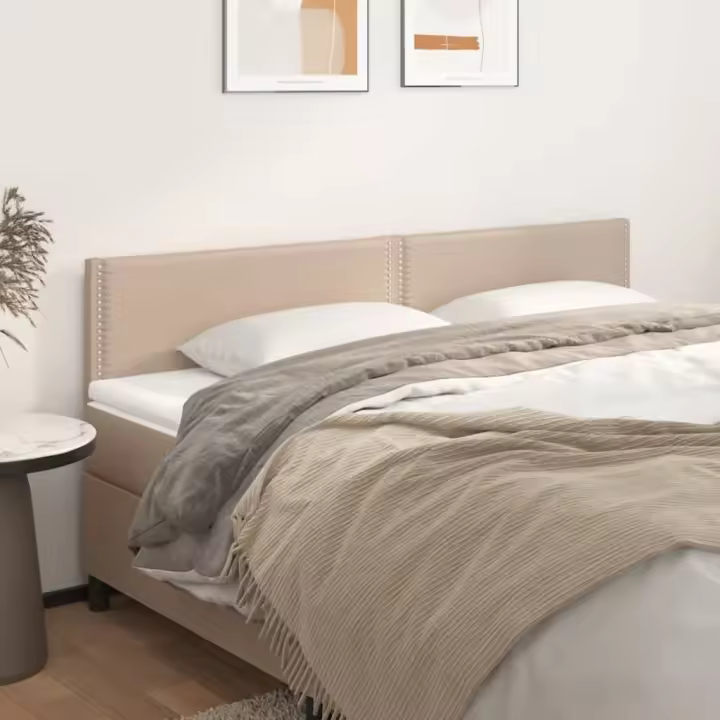 vidaXL Cabeceros 2 unidades cuero sintético capuchino 100x5x78/88 cm - 1