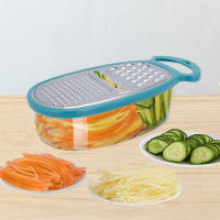 Rallador De Acero Inoxidable 3 En 1 Para El Hogar Con Contenedor Multifuncional Cortador De Verduras Herramienta De Cocina Manual Para Queso - details 0