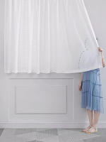 Cortina Adhesiva Blanca Para Balcón Y Dormitorio Sin Perforaciones Instalación Sencilla Translúcida Semi-Blackout De Poliéster 100% - details 4